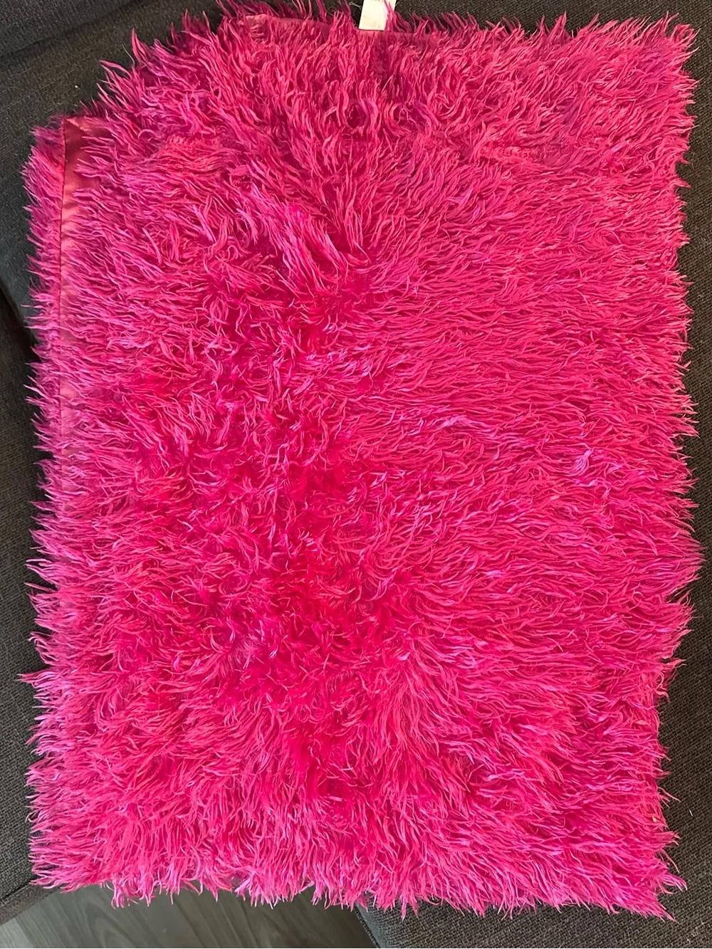 Hot Pink Shag/Silk Blanket
